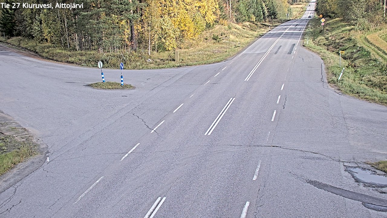 Weather Camera Image Väg 27 Kiuruvesi, Aittojärvi, Kiuruvesi, Pohjois-Savo