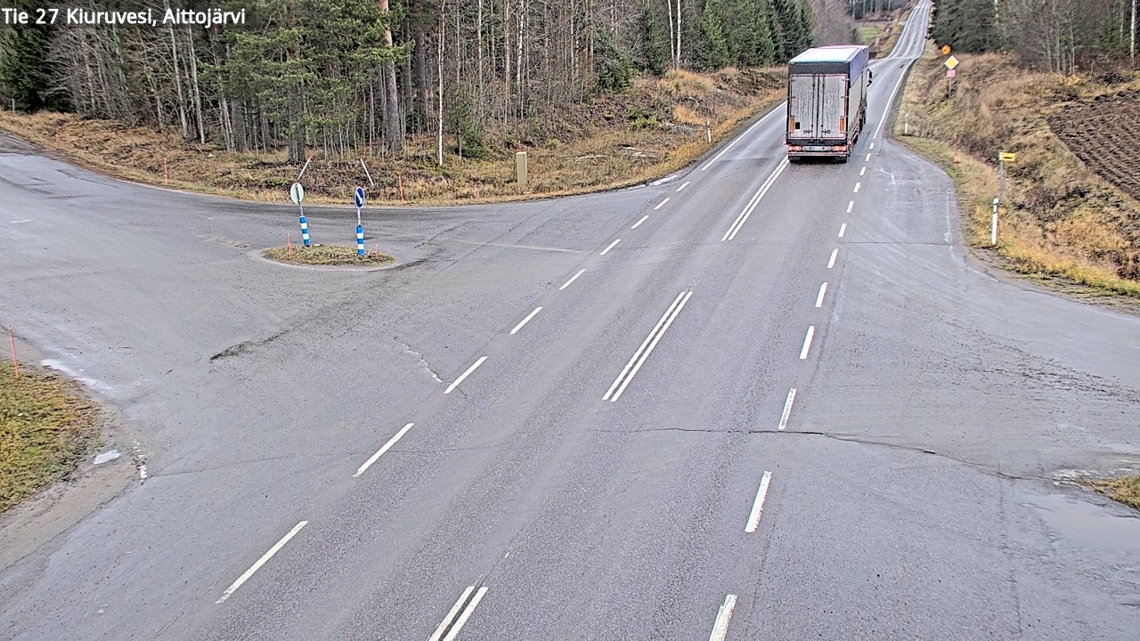 Weather Camera Image Väg 27 Kiuruvesi, Aittojärvi, Kiuruvesi, Pohjois-Savo
