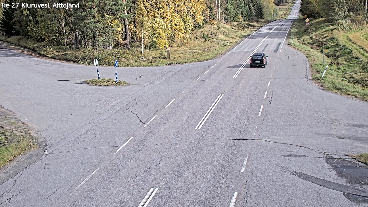 Weather Camera Image Väg 27 Kiuruvesi, Aittojärvi, Kiuruvesi, Pohjois-Savo