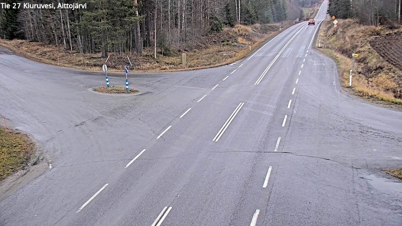 Weather Camera Image Väg 27 Kiuruvesi, Aittojärvi, Kiuruvesi, Pohjois-Savo