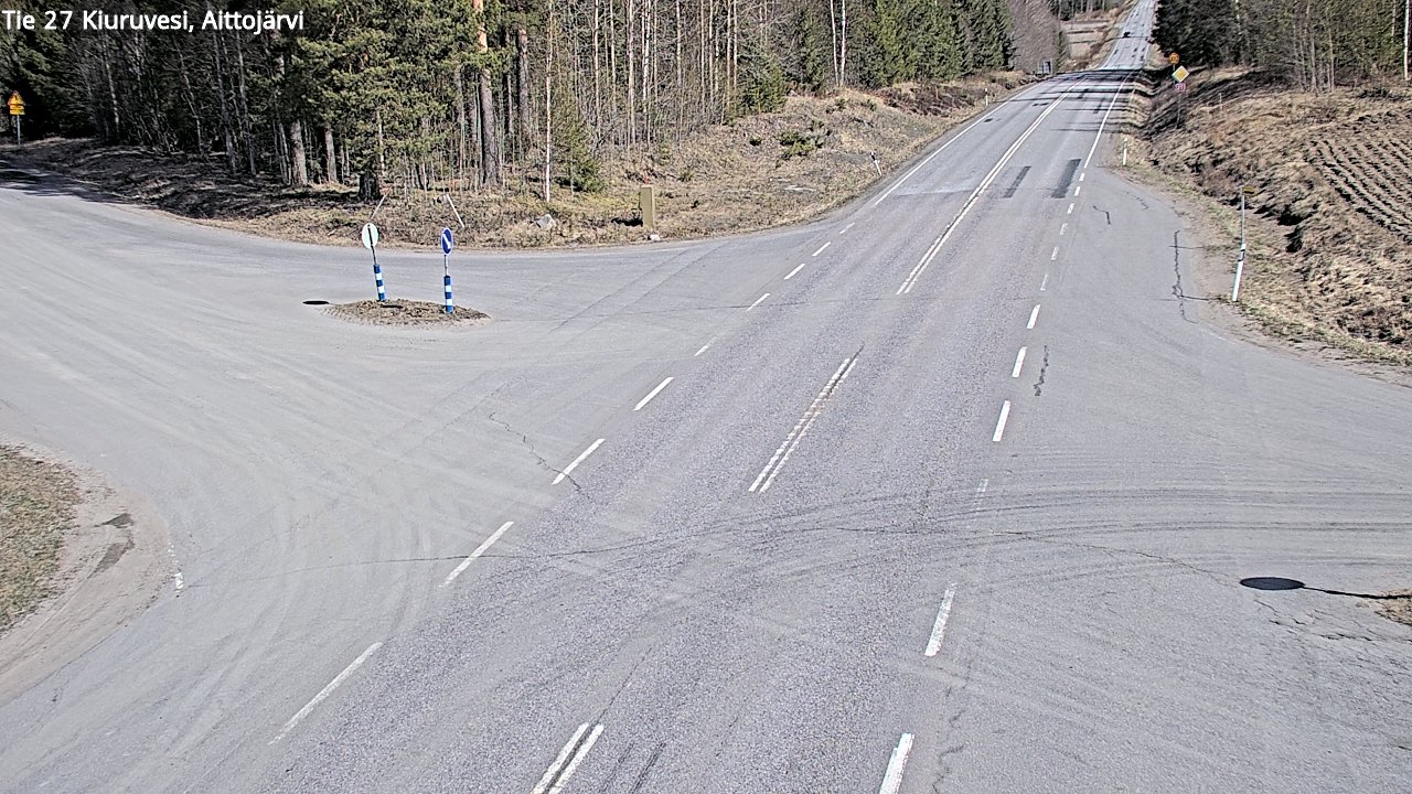 Weather Camera Image Väg 27 Kiuruvesi, Aittojärvi, Kiuruvesi, Pohjois-Savo