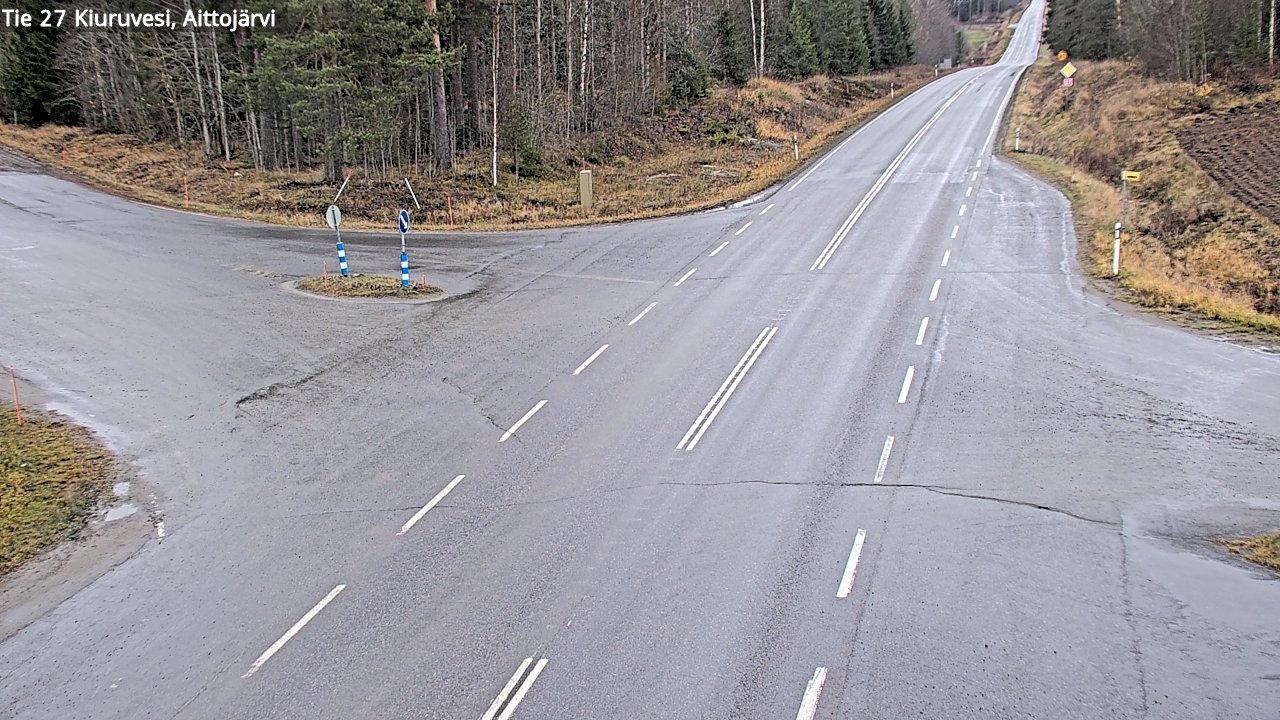 Weather Camera Image Väg 27 Kiuruvesi, Aittojärvi, Kiuruvesi, Pohjois-Savo