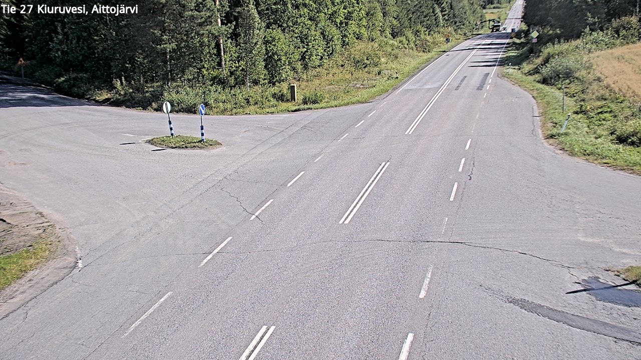 Weather Camera Image Väg 27 Kiuruvesi, Aittojärvi, Kiuruvesi, Pohjois-Savo