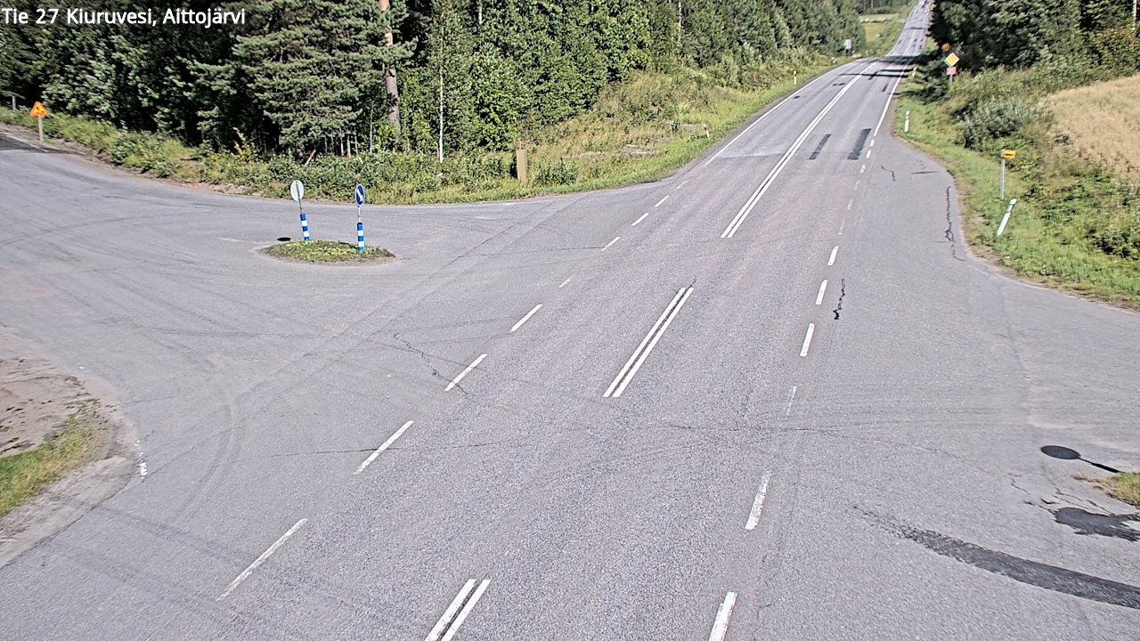 Weather Camera Image Väg 27 Kiuruvesi, Aittojärvi, Kiuruvesi, Pohjois-Savo