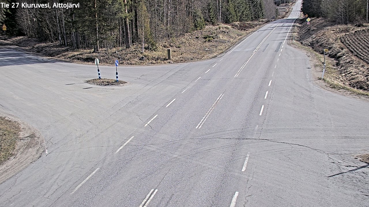 Weather Camera Image Väg 27 Kiuruvesi, Aittojärvi, Kiuruvesi, Pohjois-Savo