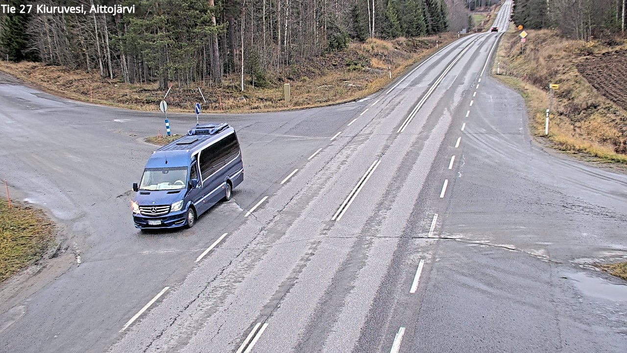 Weather Camera Image Väg 27 Kiuruvesi, Aittojärvi, Kiuruvesi, Pohjois-Savo