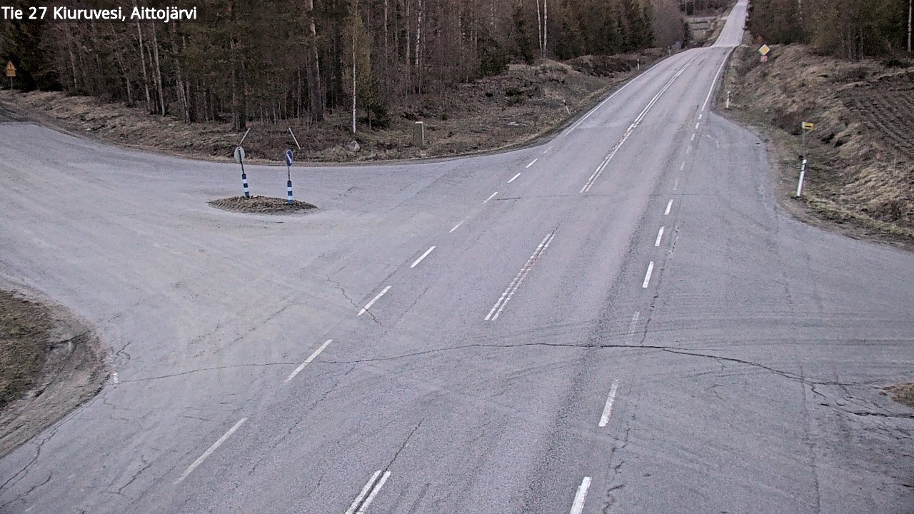 Weather Camera Image Väg 27 Kiuruvesi, Aittojärvi, Kiuruvesi, Pohjois-Savo