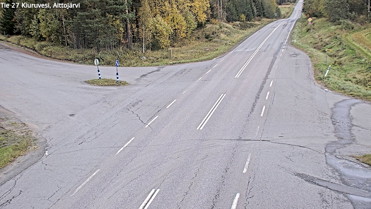 Weather Camera Image Väg 27 Kiuruvesi, Aittojärvi, Kiuruvesi, Pohjois-Savo