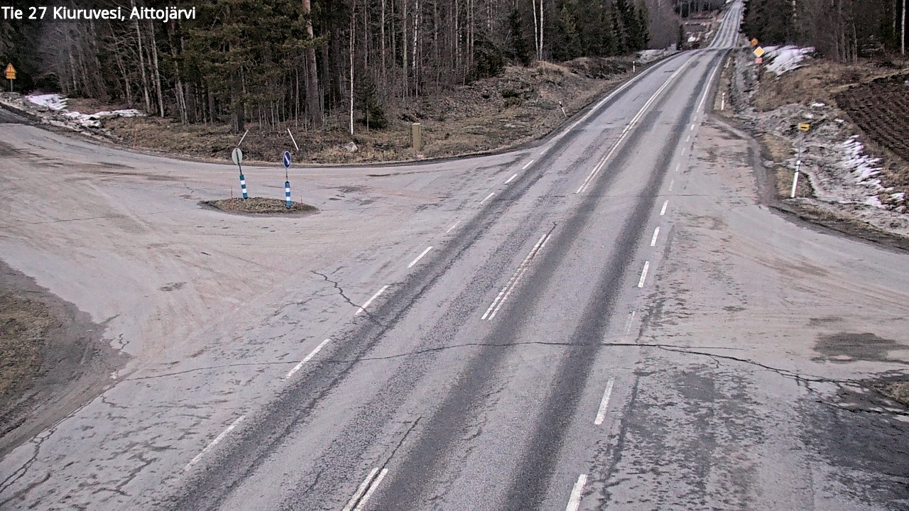 Weather Camera Image Väg 27 Kiuruvesi, Aittojärvi, Kiuruvesi, Pohjois-Savo