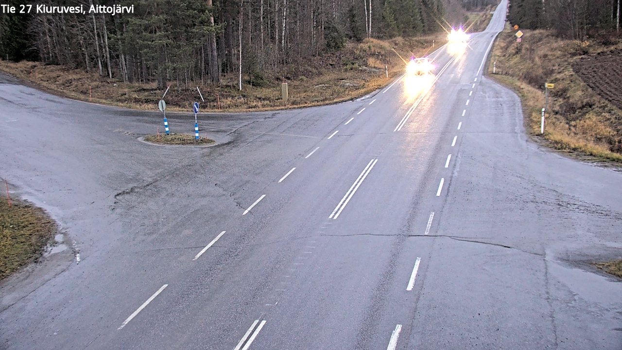 Weather Camera Image Väg 27 Kiuruvesi, Aittojärvi, Kiuruvesi, Pohjois-Savo