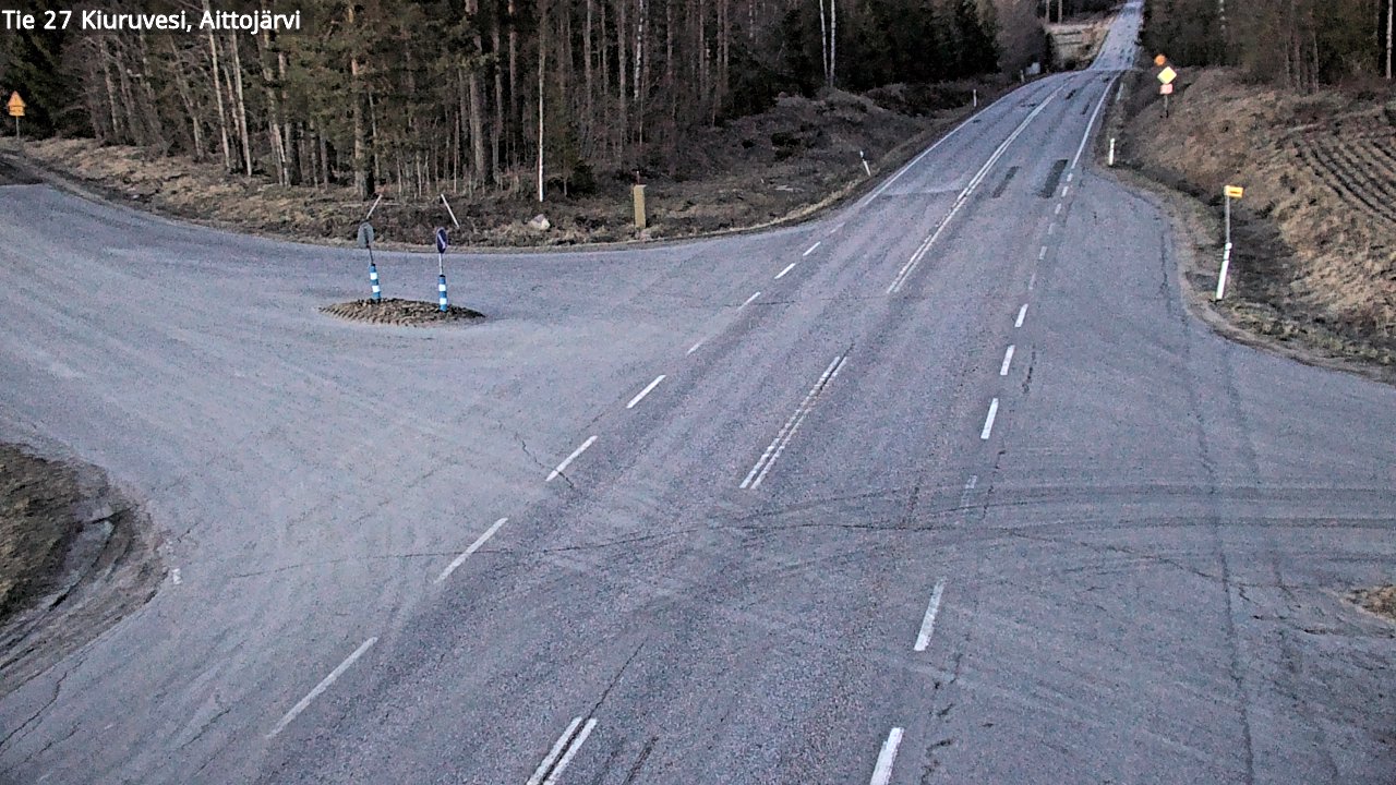 Weather Camera Image Väg 27 Kiuruvesi, Aittojärvi, Kiuruvesi, Pohjois-Savo