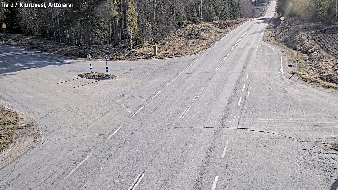 Weather Camera Image Väg 27 Kiuruvesi, Aittojärvi, Kiuruvesi, Pohjois-Savo