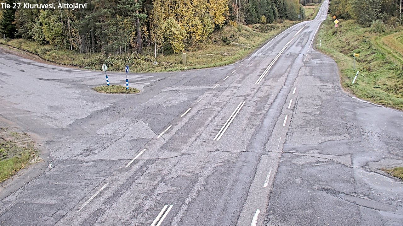 Weather Camera Image Väg 27 Kiuruvesi, Aittojärvi, Kiuruvesi, Pohjois-Savo
