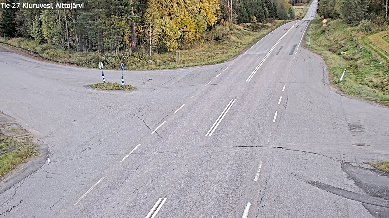 Weather Camera Image Väg 27 Kiuruvesi, Aittojärvi, Kiuruvesi, Pohjois-Savo