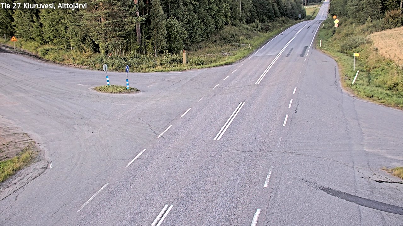 Weather Camera Image Väg 27 Kiuruvesi, Aittojärvi, Kiuruvesi, Pohjois-Savo