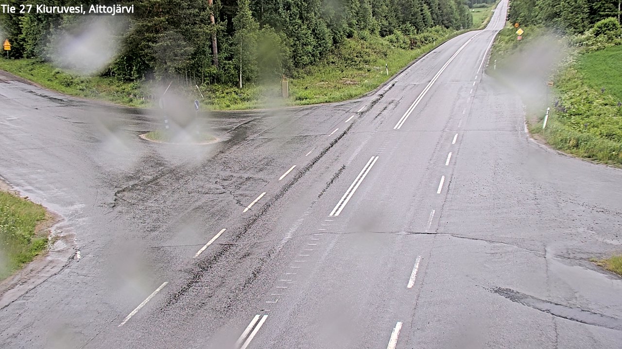 Weather Camera Image Väg 27 Kiuruvesi, Aittojärvi, Kiuruvesi, Pohjois-Savo