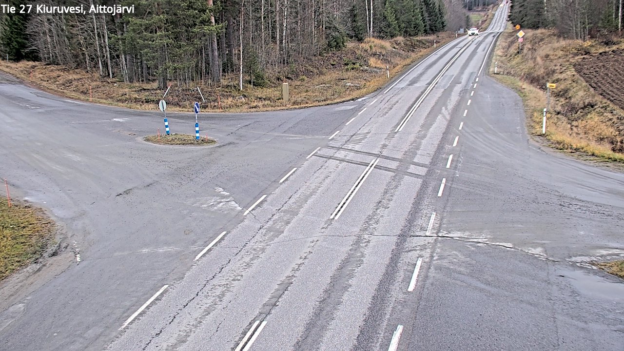 Weather Camera Image Väg 27 Kiuruvesi, Aittojärvi, Kiuruvesi, Pohjois-Savo