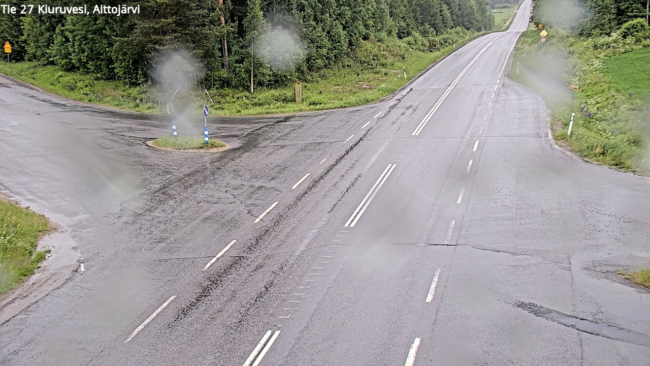 Weather Camera Image Väg 27 Kiuruvesi, Aittojärvi, Kiuruvesi, Pohjois-Savo
