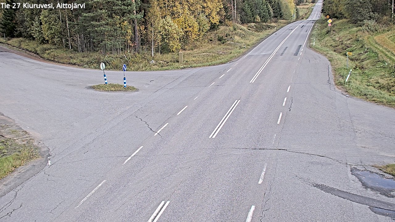 Weather Camera Image Väg 27 Kiuruvesi, Aittojärvi, Kiuruvesi, Pohjois-Savo