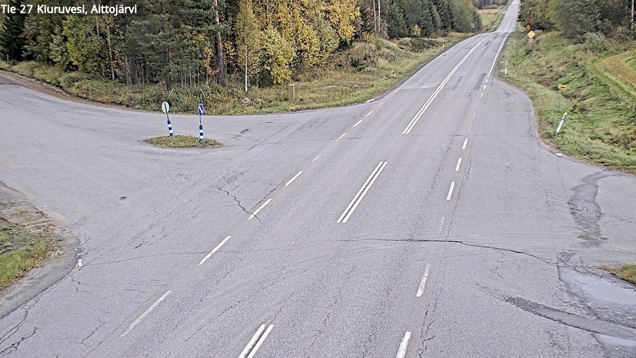 Weather Camera Image Väg 27 Kiuruvesi, Aittojärvi, Kiuruvesi, Pohjois-Savo