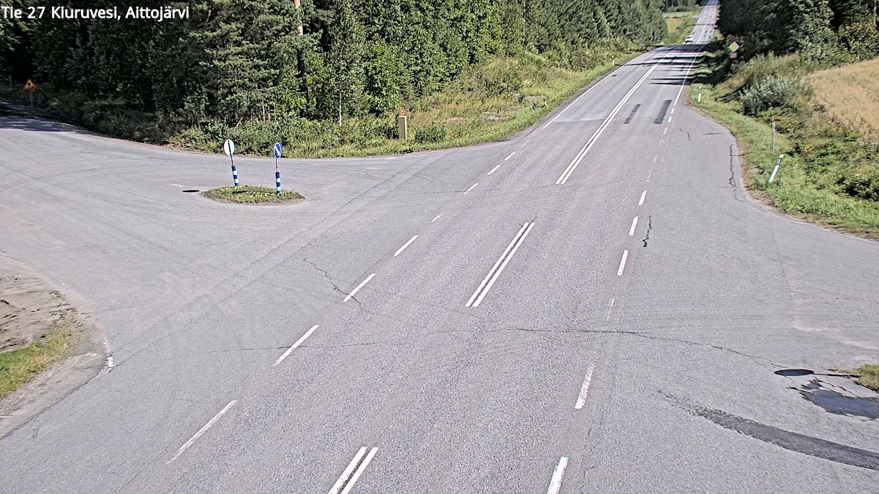 Weather Camera Image Väg 27 Kiuruvesi, Aittojärvi, Kiuruvesi, Pohjois-Savo