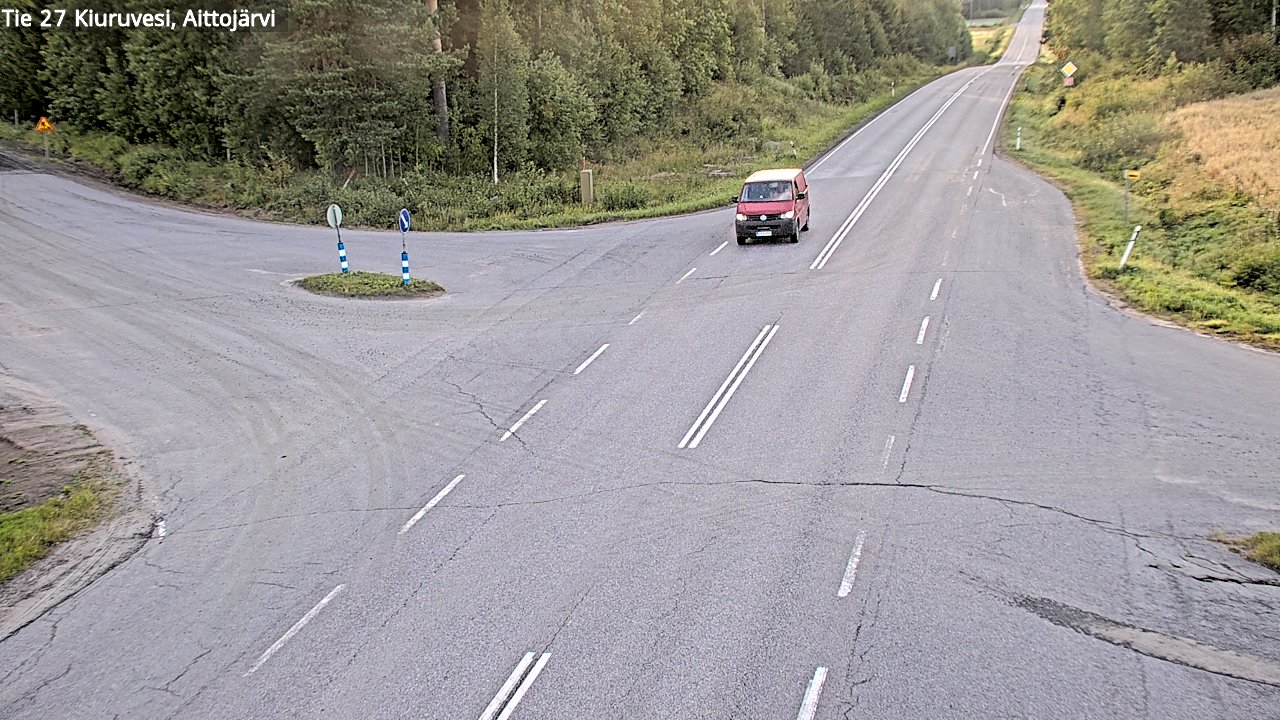 Weather Camera Image Väg 27 Kiuruvesi, Aittojärvi, Kiuruvesi, Pohjois-Savo