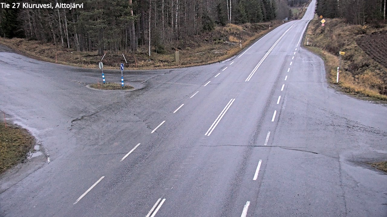 Weather Camera Image Väg 27 Kiuruvesi, Aittojärvi, Kiuruvesi, Pohjois-Savo