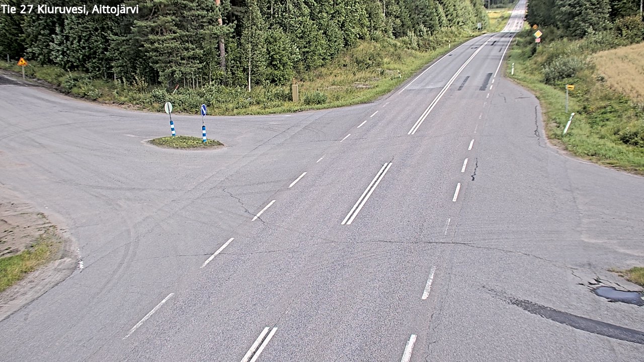 Weather Camera Image Väg 27 Kiuruvesi, Aittojärvi, Kiuruvesi, Pohjois-Savo