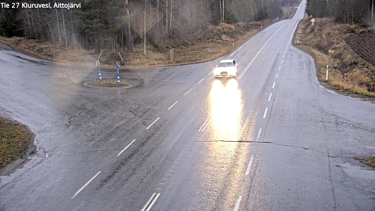 Weather Camera Image Väg 27 Kiuruvesi, Aittojärvi, Kiuruvesi, Pohjois-Savo