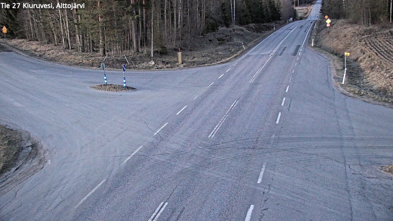 Weather Camera Image Väg 27 Kiuruvesi, Aittojärvi, Kiuruvesi, Pohjois-Savo