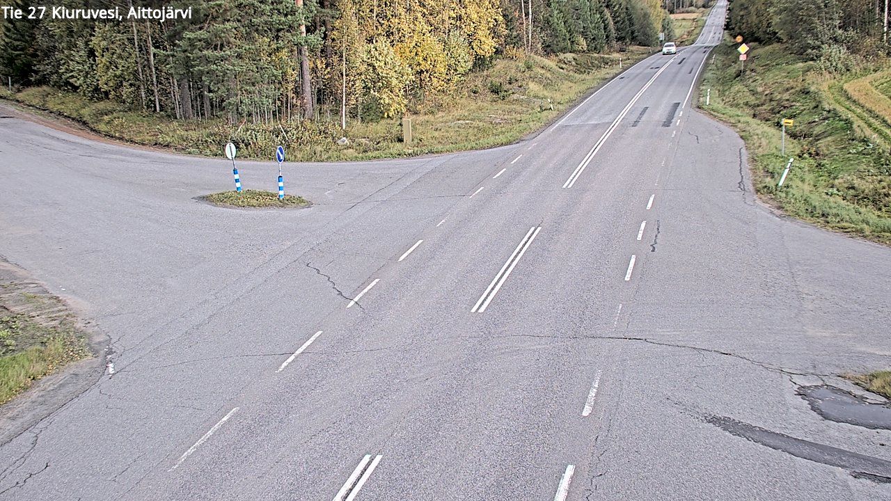 Weather Camera Image Väg 27 Kiuruvesi, Aittojärvi, Kiuruvesi, Pohjois-Savo