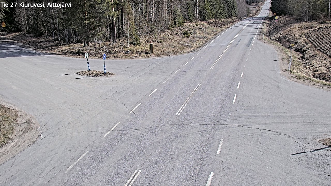 Weather Camera Image Väg 27 Kiuruvesi, Aittojärvi, Kiuruvesi, Pohjois-Savo