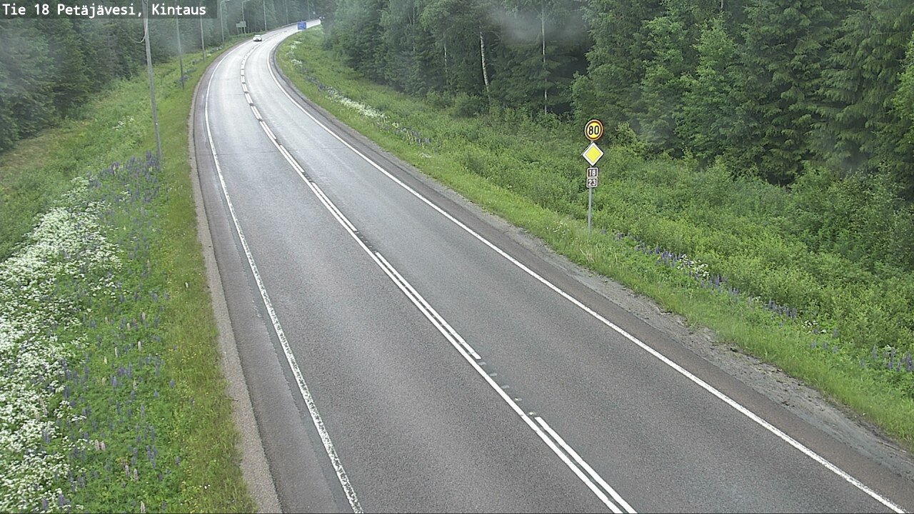 Weather Camera Image Väg 18 Petäjävesi, Kintaus, Petäjävesi, Keski-Suomi