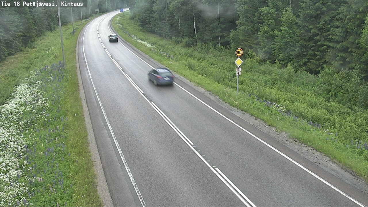 Weather Camera Image Väg 18 Petäjävesi, Kintaus, Petäjävesi, Keski-Suomi