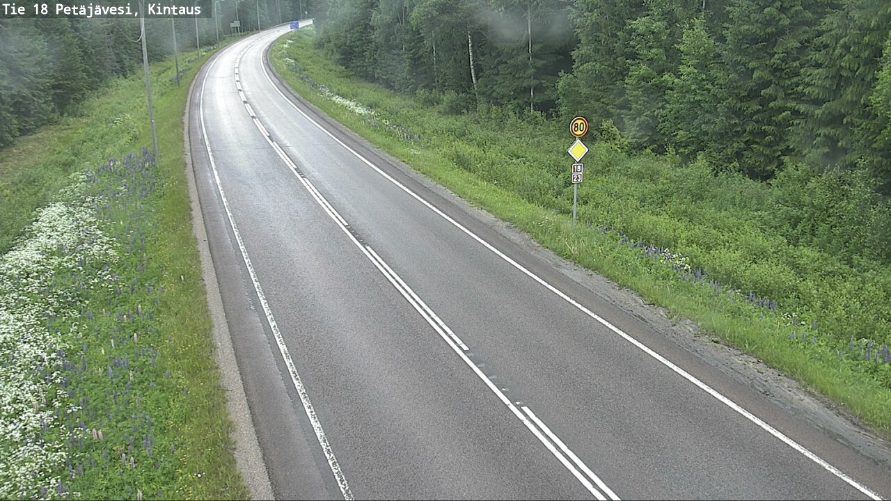 Weather Camera Image Väg 18 Petäjävesi, Kintaus, Petäjävesi, Keski-Suomi