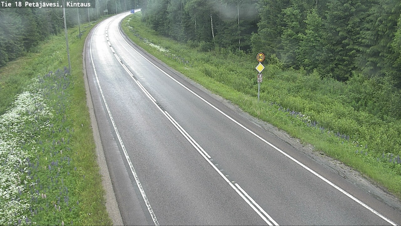 Weather Camera Image Väg 18 Petäjävesi, Kintaus, Petäjävesi, Keski-Suomi