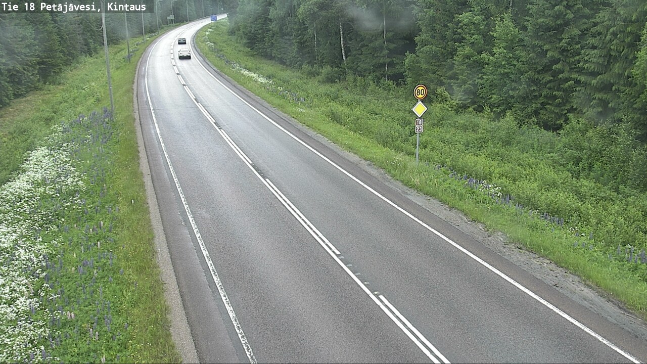 Weather Camera Image Väg 18 Petäjävesi, Kintaus, Petäjävesi, Keski-Suomi