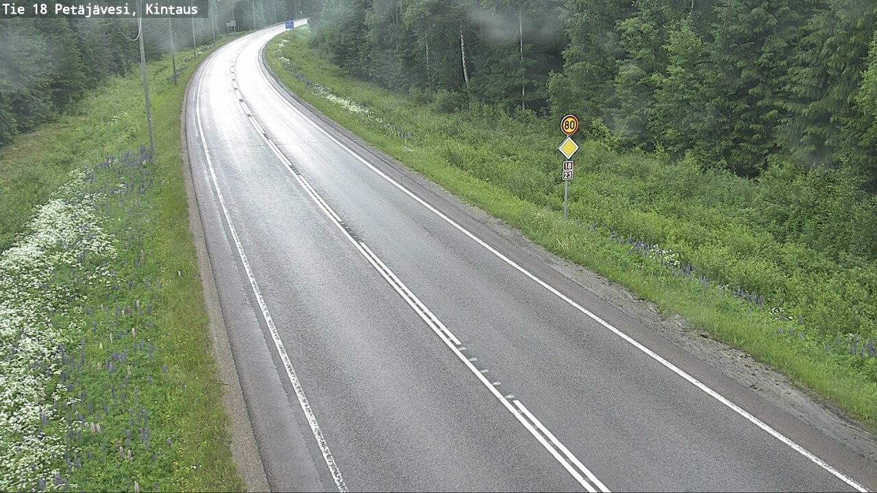 Weather Camera Image Väg 18 Petäjävesi, Kintaus, Petäjävesi, Keski-Suomi