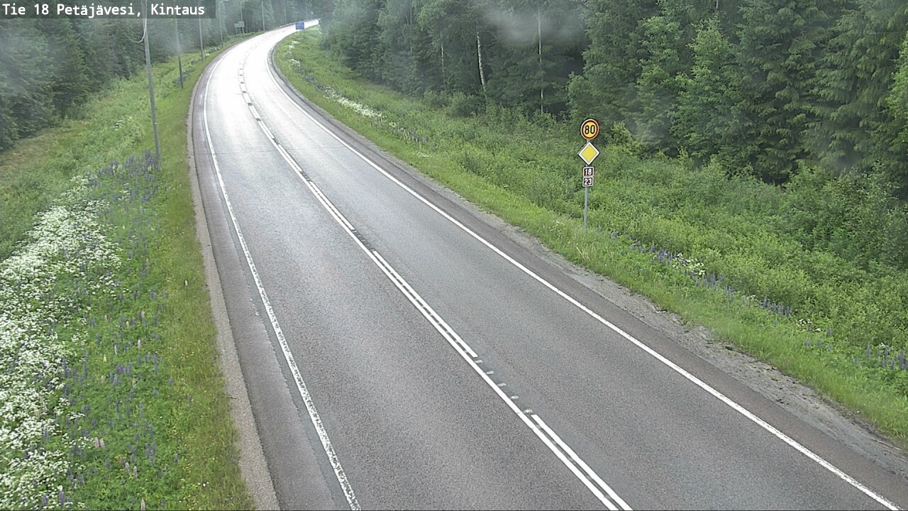 Weather Camera Image Väg 18 Petäjävesi, Kintaus, Petäjävesi, Keski-Suomi