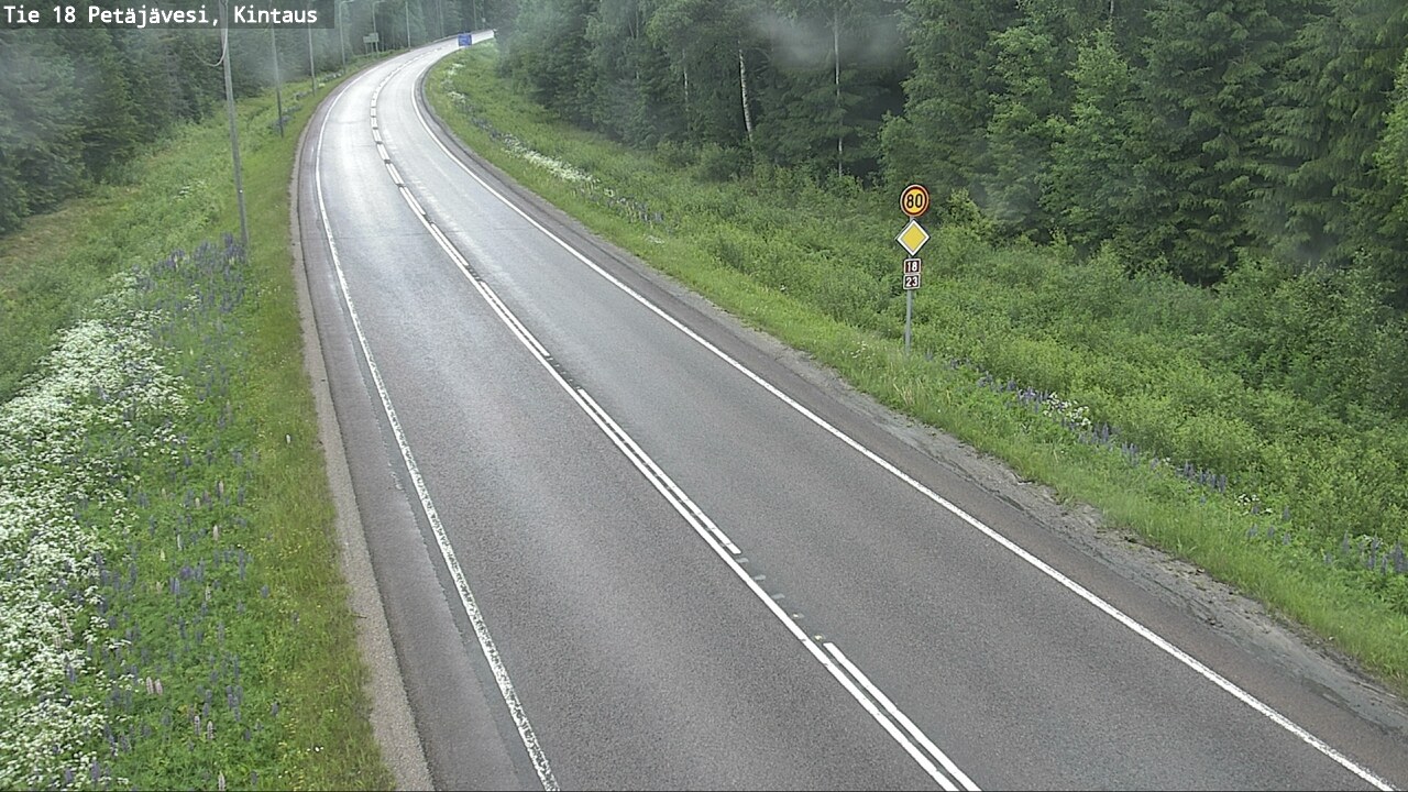 Weather Camera Image Väg 18 Petäjävesi, Kintaus, Petäjävesi, Keski-Suomi