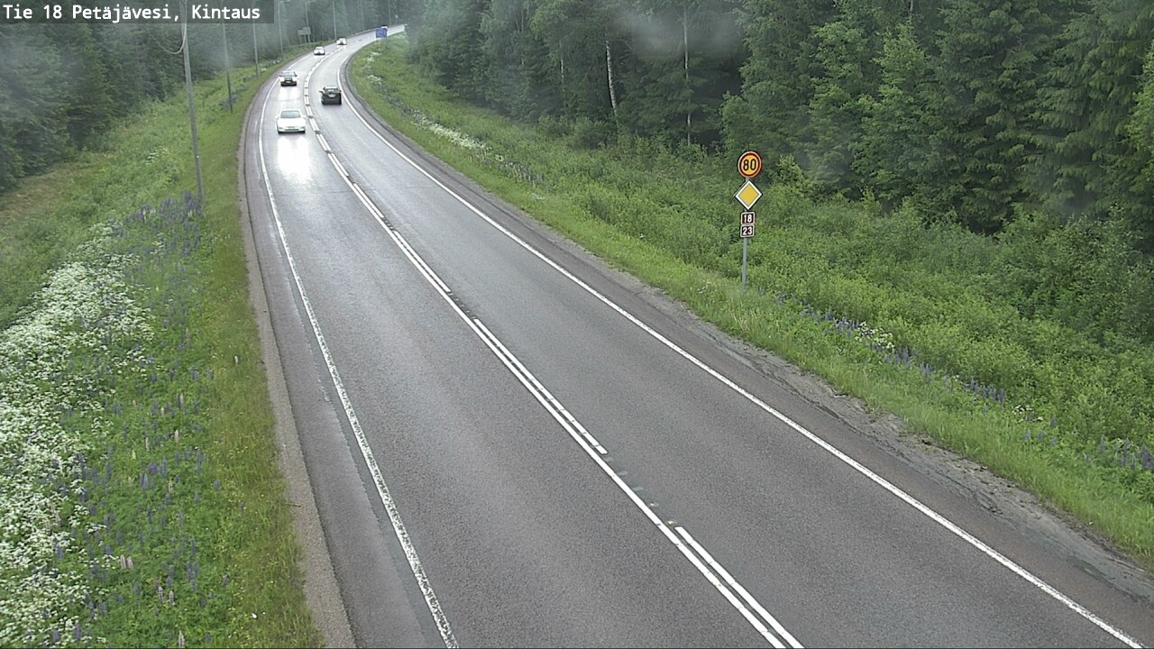 Weather Camera Image Väg 18 Petäjävesi, Kintaus, Petäjävesi, Keski-Suomi