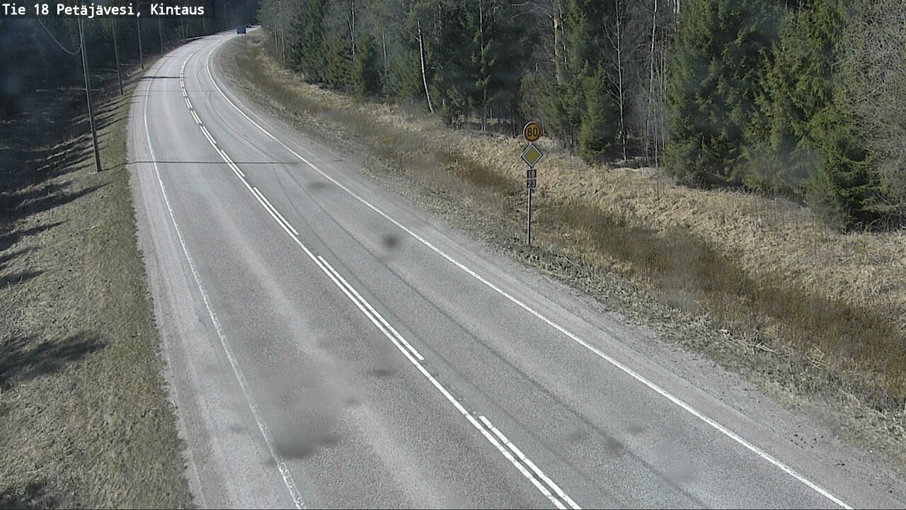 Weather Camera Image Väg 18 Petäjävesi, Kintaus, Petäjävesi, Keski-Suomi