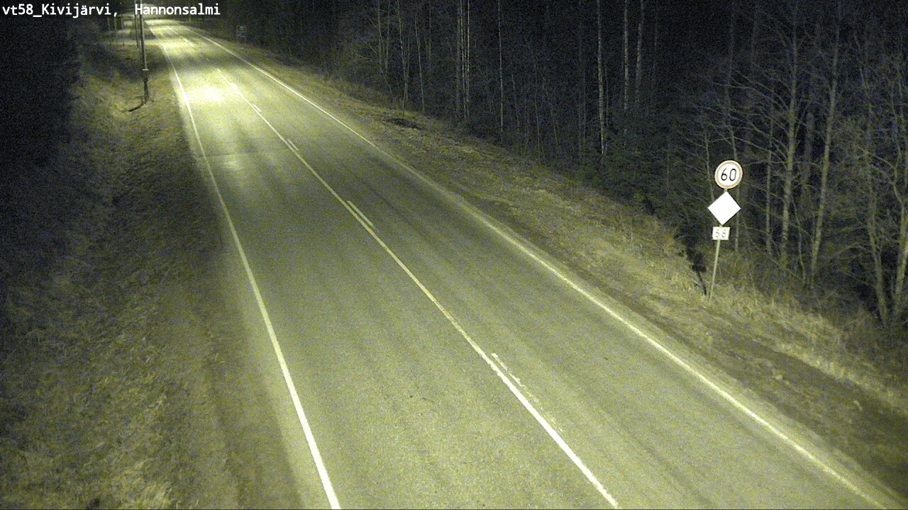 Weather Camera Image Road 58 Kivijärvi, Hannonsalmi, Kivijärvi, Keski-Suomi