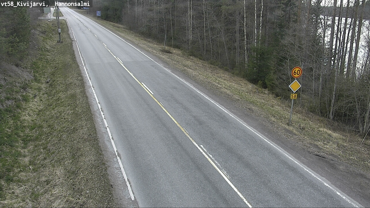 Weather Camera Image Väg 58 Kivijärvi, Hannonsalmi, Kivijärvi, Keski-Suomi