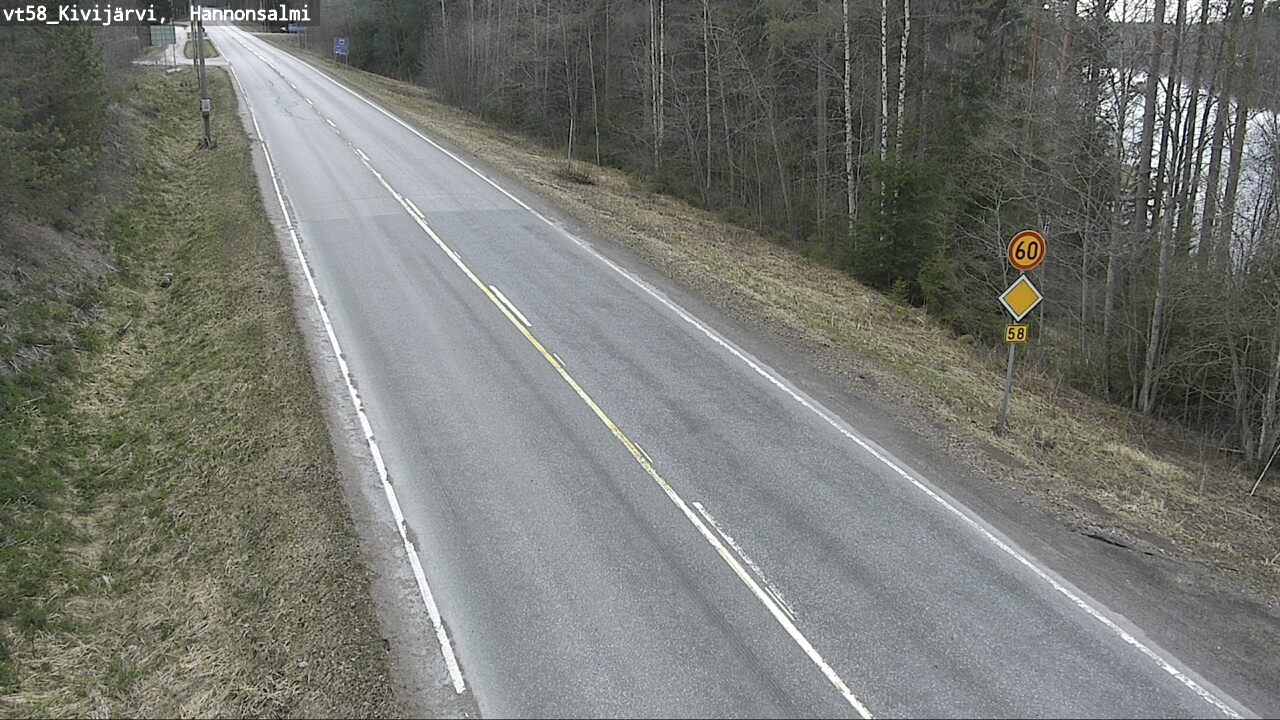 Weather Camera Image Road 58 Kivijärvi, Hannonsalmi, Kivijärvi, Keski-Suomi