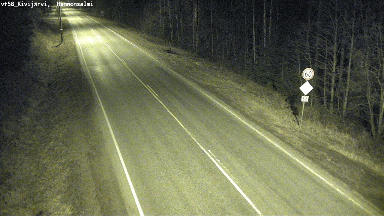 Weather Camera Image Road 58 Kivijärvi, Hannonsalmi, Kivijärvi, Keski-Suomi