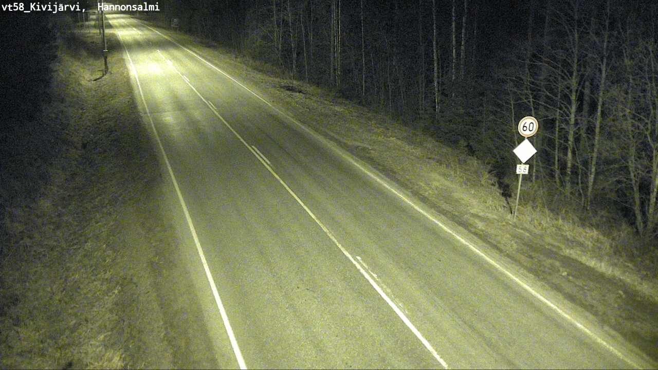 Weather Camera Image Road 58 Kivijärvi, Hannonsalmi, Kivijärvi, Keski-Suomi