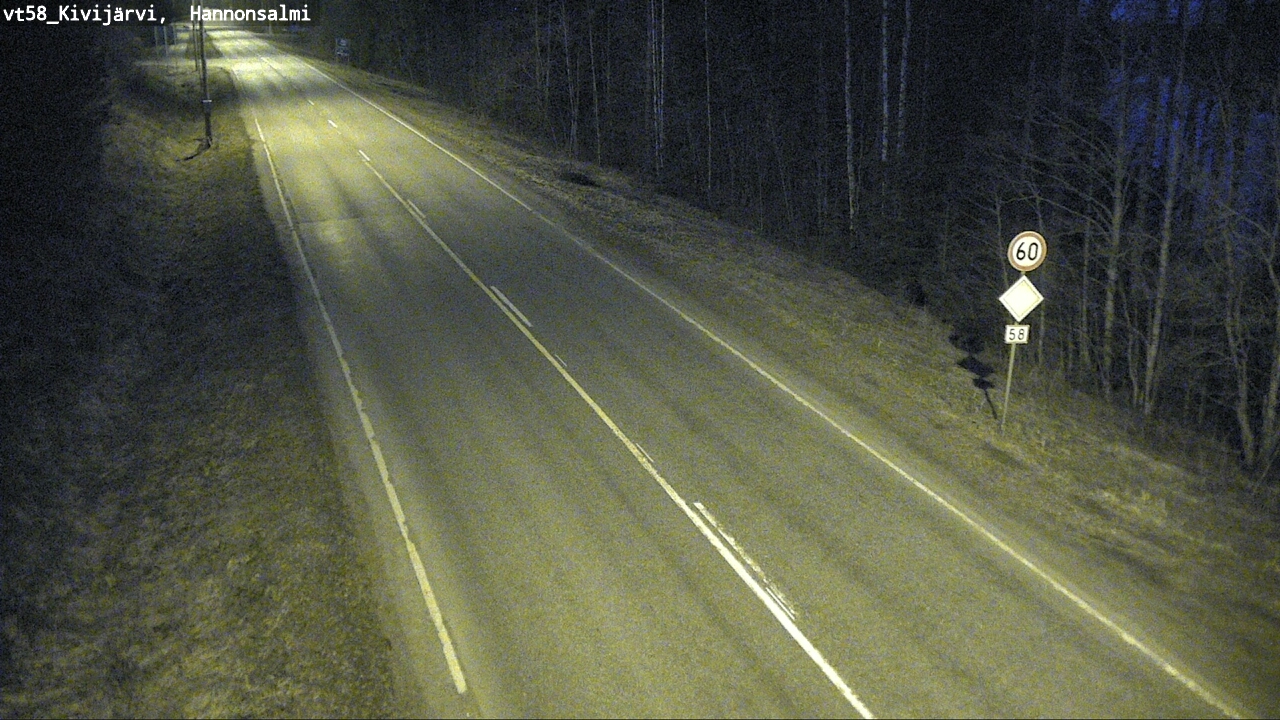Weather Camera Image Road 58 Kivijärvi, Hannonsalmi, Kivijärvi, Keski-Suomi