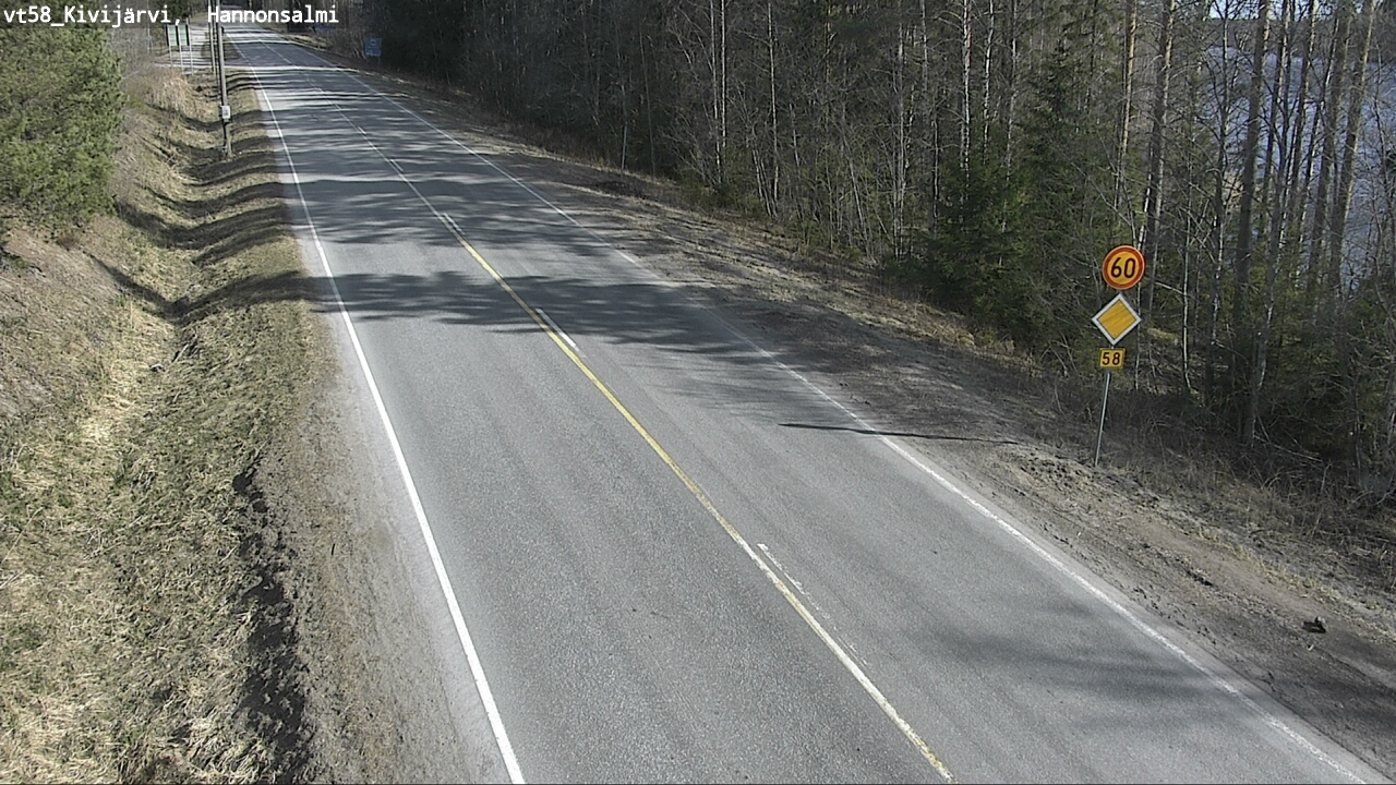 Weather Camera Image Road 58 Kivijärvi, Hannonsalmi, Kivijärvi, Keski-Suomi