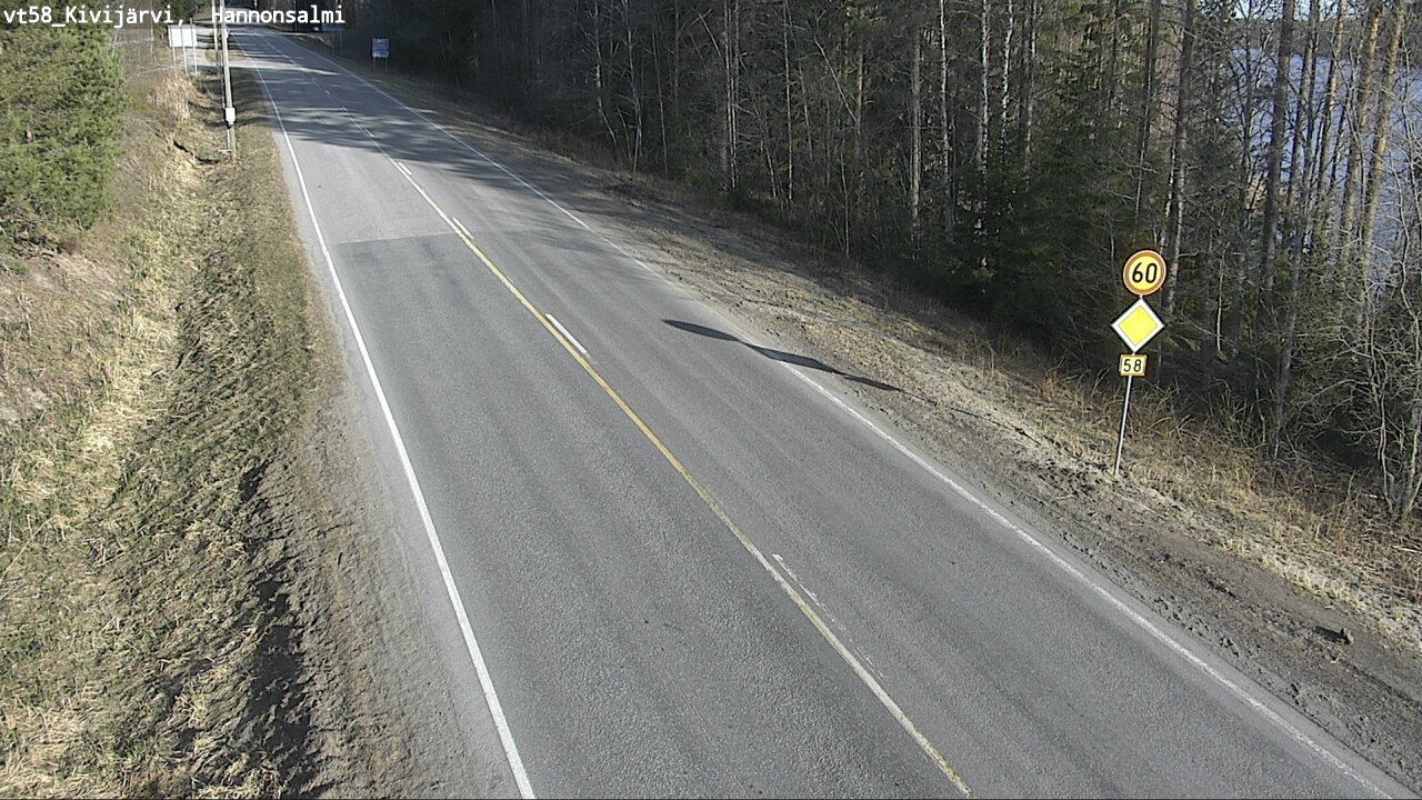 Weather Camera Image Road 58 Kivijärvi, Hannonsalmi, Kivijärvi, Keski-Suomi